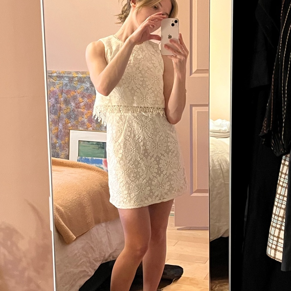 Lace Mini Dress - Cream